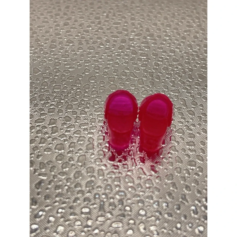 Barbie Doll Shoes Vintage Pink Jellies Jelly Translucent Platform Wedges 31‎